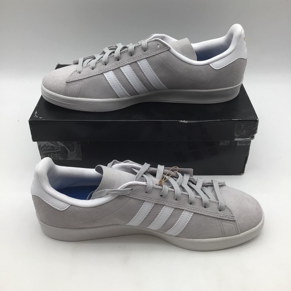 Adidas Campus ADV Mens Size 11.5 Grey White Suede Skate Shoes JP8541 NEW - Picture 2 of 7